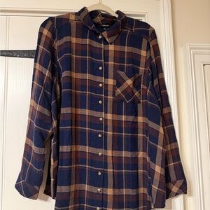 Plaid Button-Up Shirt